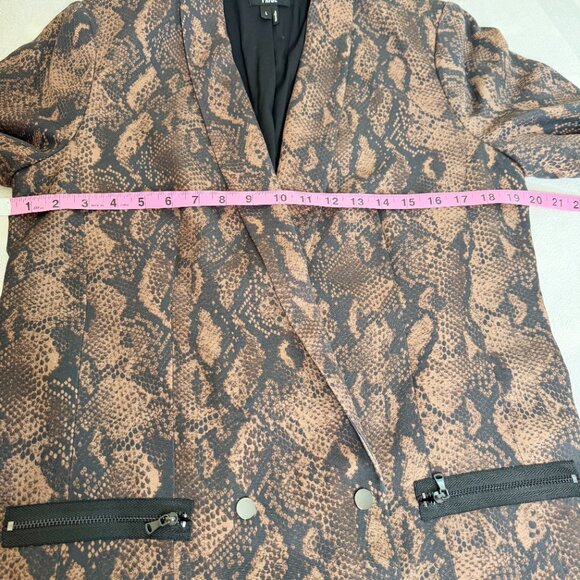 PAIGE Karissa Snake Print Blazer Brown Black Double-Breasted Size L - Picture 9 of 16